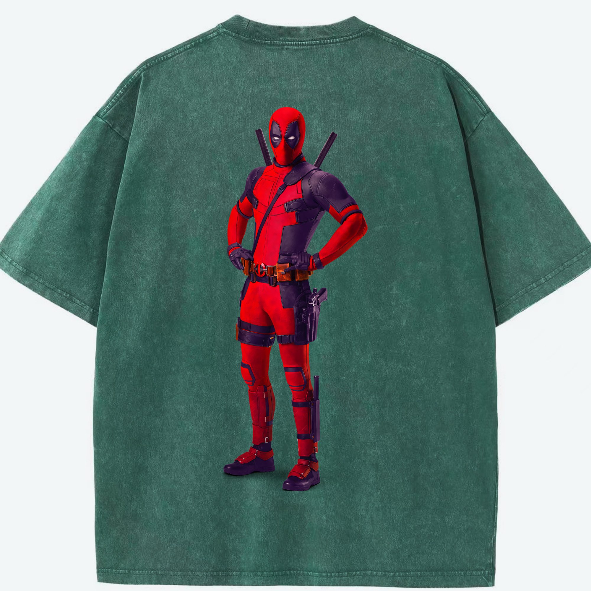 （画像用） Deadpool デッドプール 綿100% ヴィンテージ風 半袖Tシャツ（背面プリント）